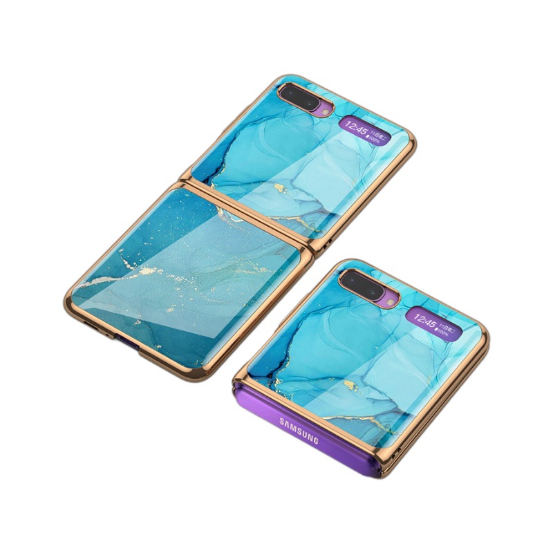 Marca de moda Samsung Galaxy Z Flip 4G caja del teléfono móvil Nuevo vidrio electrochapado flipz teléfono móvil funda protectora aplicable