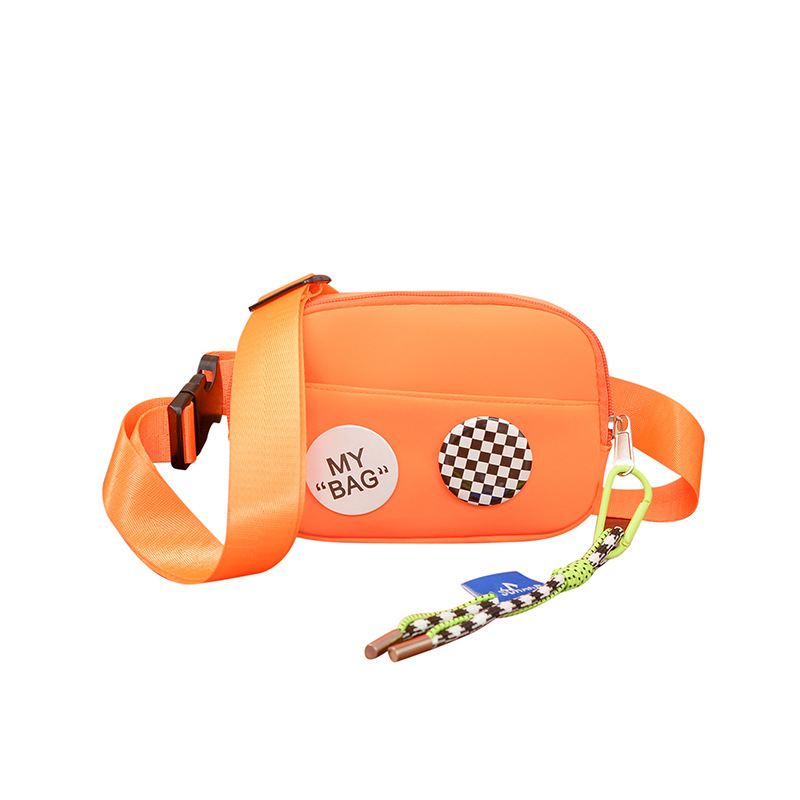 Moda coreana popular para niños y niñas bolso de pecho letras extranjeras mini bolso de bebé bolso de cintura casual al aire libre para niños