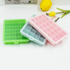 15-Cell 24-Cell Silicone Ice Cube Tray with Lid Silicone DIY Ice Cube Mold Creative DIY Refrigerator Freezer Ice Cube Tray