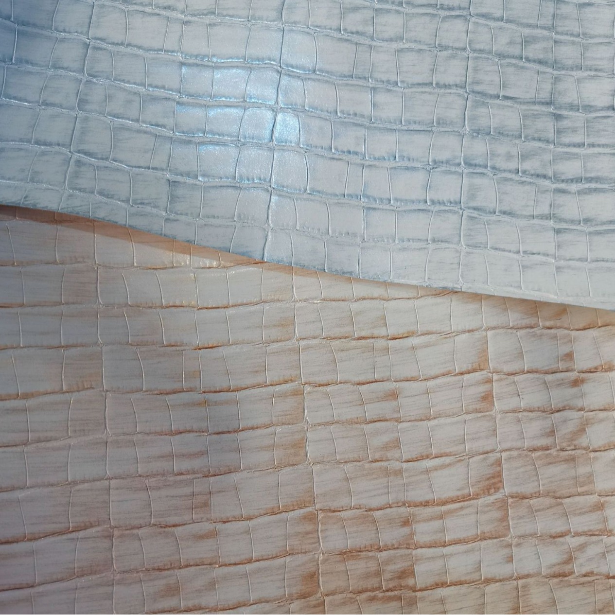 擦色竹节纹路 双色竹节手感柔软箱包鞋材服装装饰面料 现货