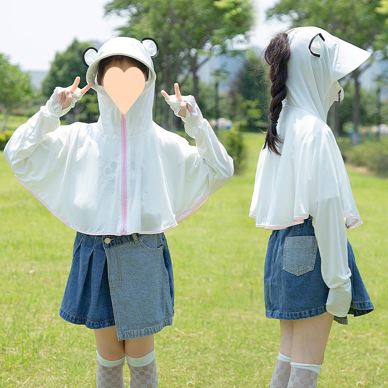 새로운 어린이 옷 공주 스타일 경량 통기성 학생 버전 자외선 타기 옷 에어컨 옷