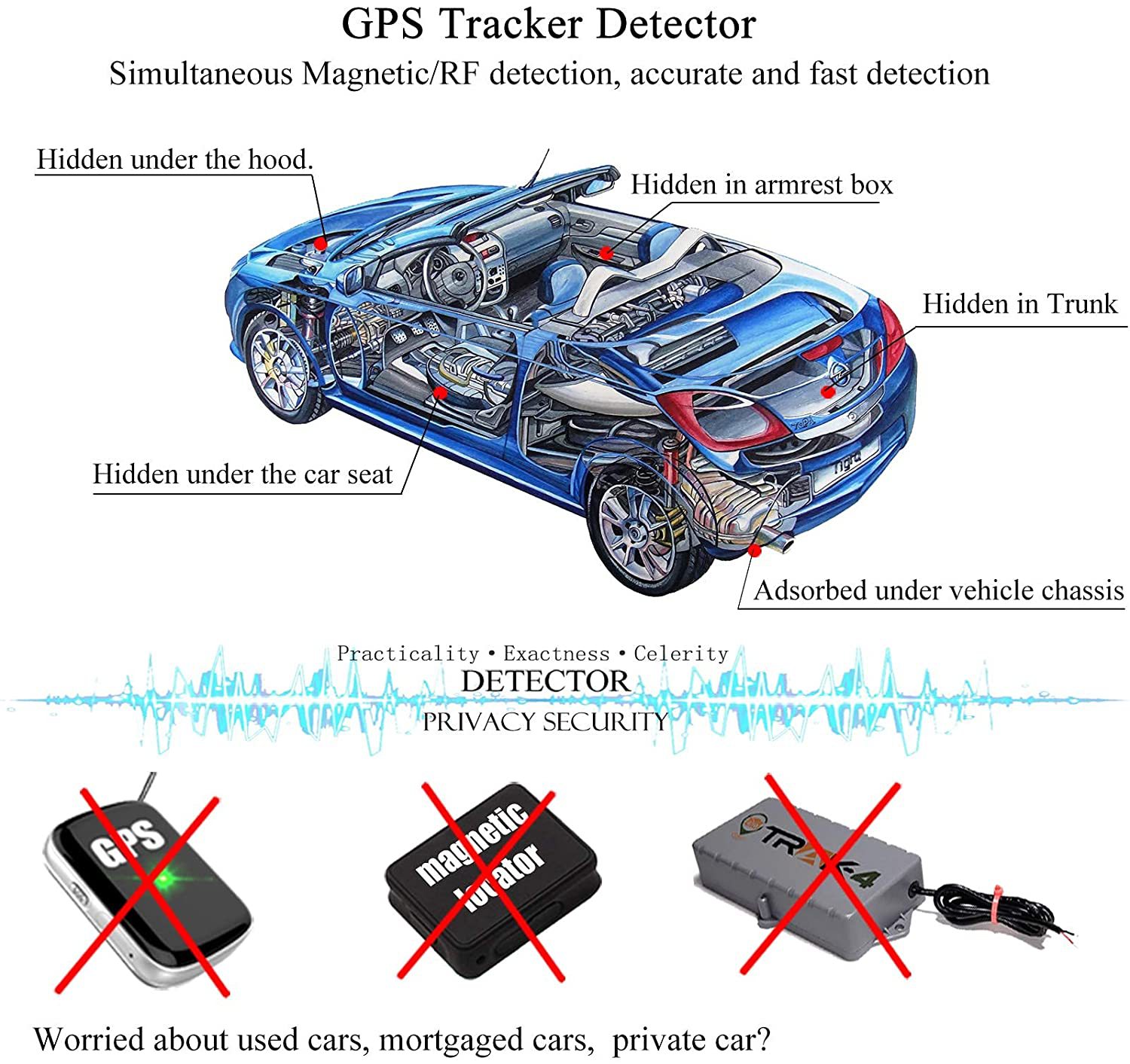 007 coche GPS campo magnético detector de señal de onda anti-escucha anti-monitoreo posicionamiento y búsqueda detector de equipos