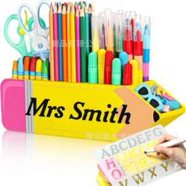跨境新品木质铅笔形状笔架创意桌面装饰摆件铅笔文具用品收纳盒