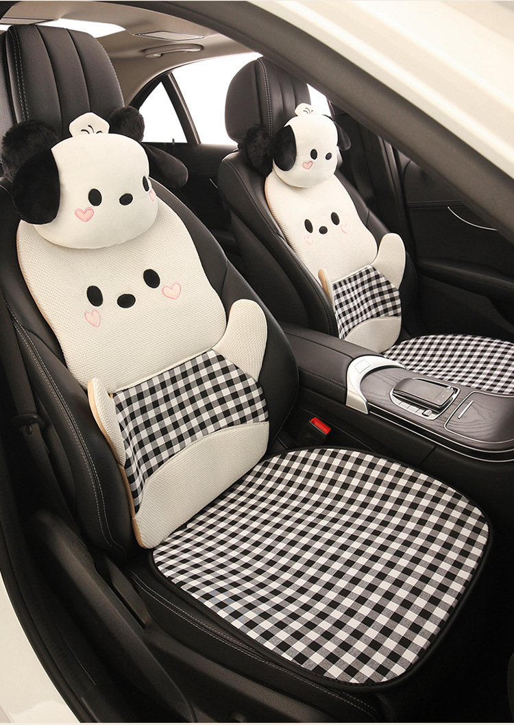 Car Seat Cushion, Four-Season Universal, Heart-Shaped Dog Seat Cushion, Suitable for Five-Seater Cars, Women's Interior, Cartoon Cute, Comfortable, Non-Slip
