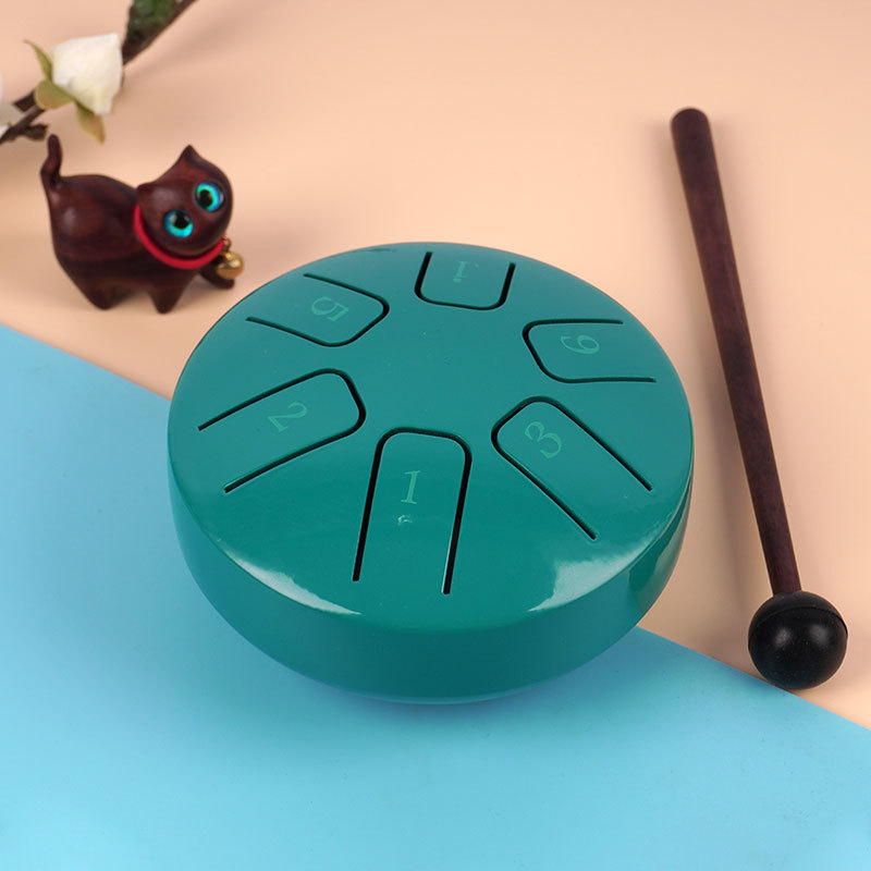 Mini tambor hueco 3,8 pulgadas tambor de lengua de acero de 6 tonos juguetes educativos fuente de instrumentos de percusión para niños fábrica transfronteriza exclusiva