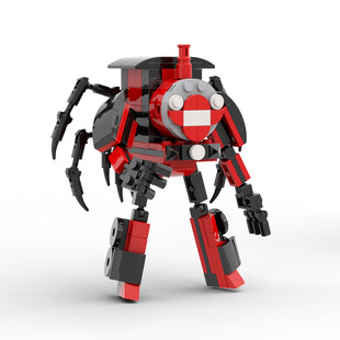 C9329Y03 Black and Red Spider Train Mecha Warrior 199 Particle Number Building Block Toy Set