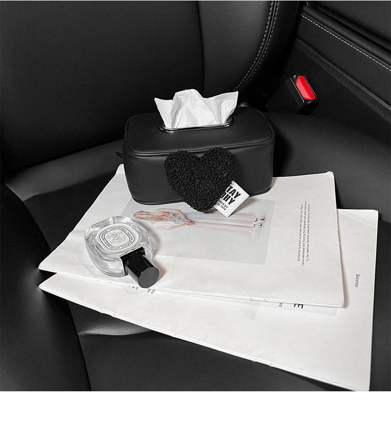 Creative Heart-Shaped Car Armrest Box Tissue Holder, In-Car Storage, 2025 New Model, High-End Car Dashboard Organizer