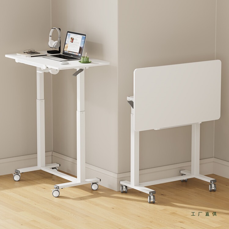 Foldable Mobile Lifting Table Computer Desk Small Apartment Wheeled Bedroom Study Workbench