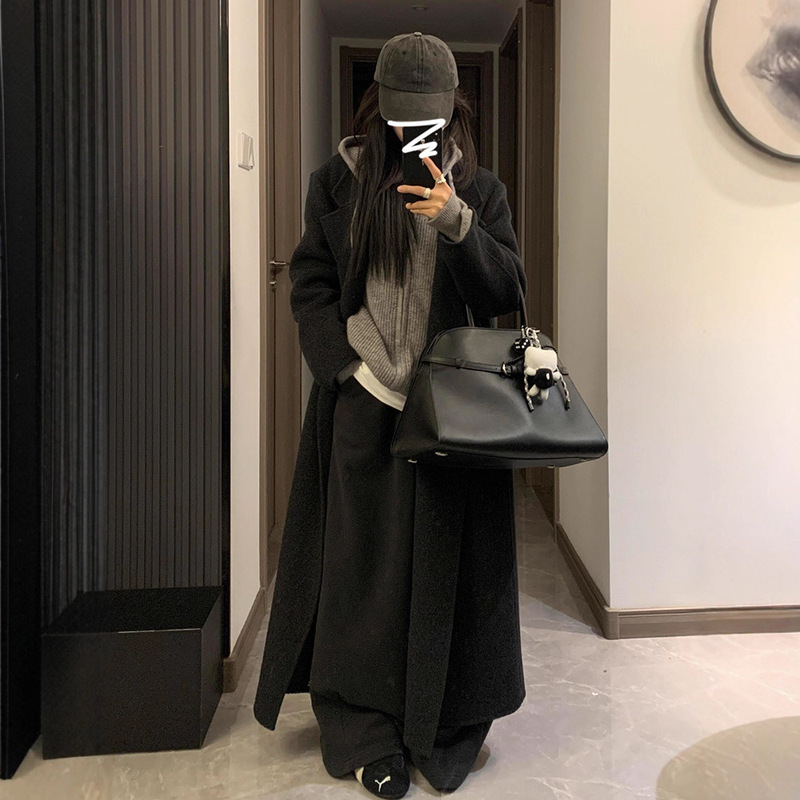 韩系宽松连帽拉链开衫秋冬毛衣女2025新款慵懒高级感针织卫衣外套|undefined