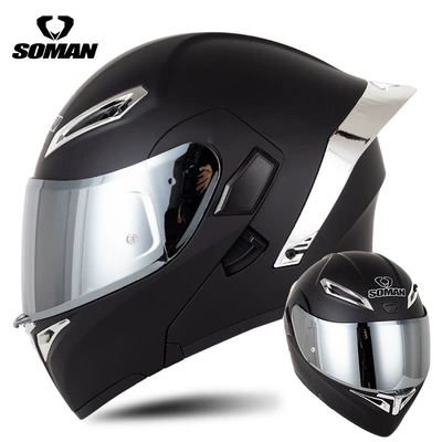 Motosiklet kaskı (dəbilqə) – Motorcycle Safety Helmet Sm955-S - matt-black-electroplated-silver-with-silver-plating-customization-accepted-s