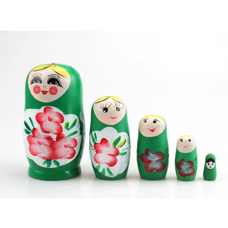 녹색 마트료시카 세트, 5개 세트 - 프리 사이즈