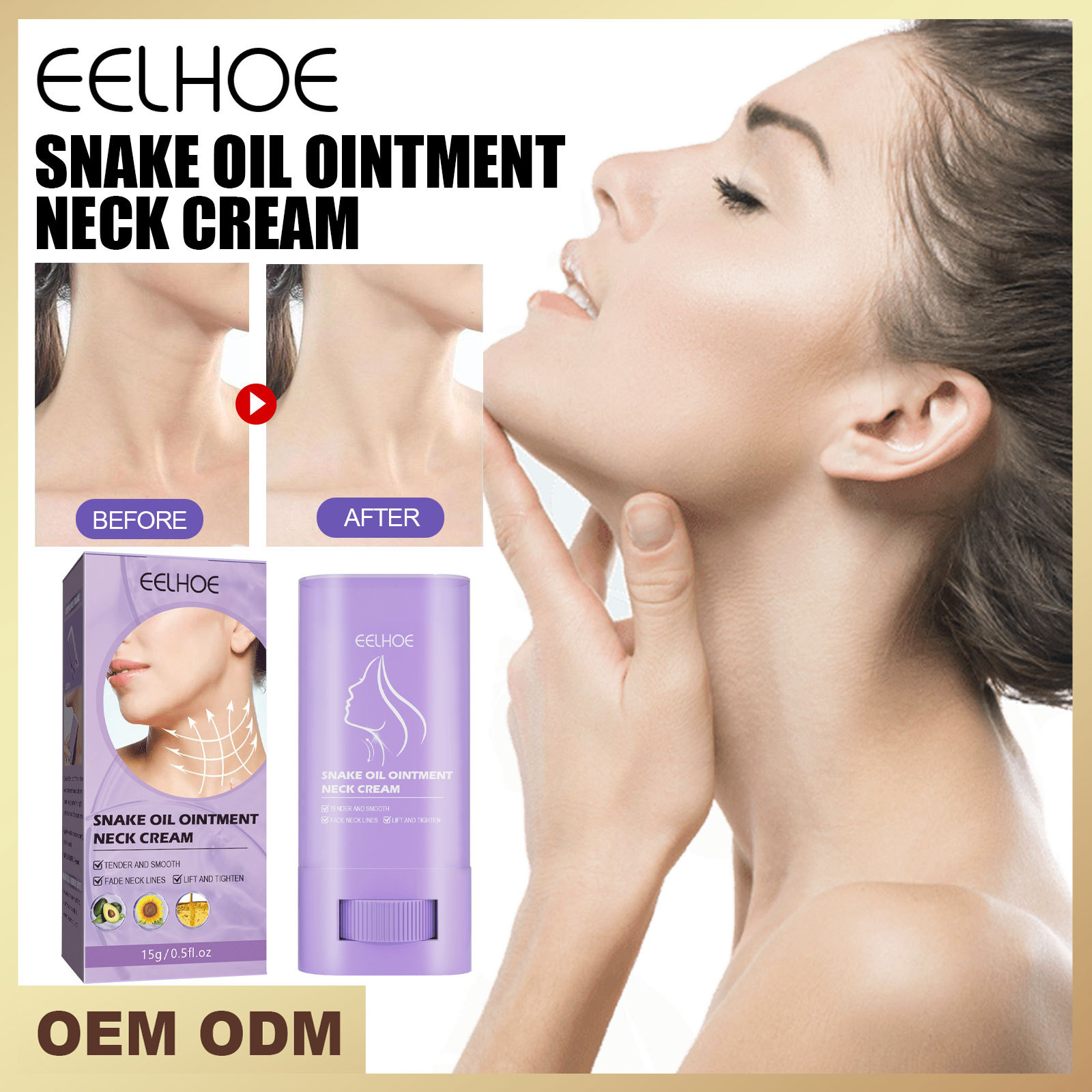 EELHOE Snake Oil Lightens Smoothens Wrinkles Lifting, Firming, Smoothing, Whitening, and Moisturizing Neck Cream_voghion.com