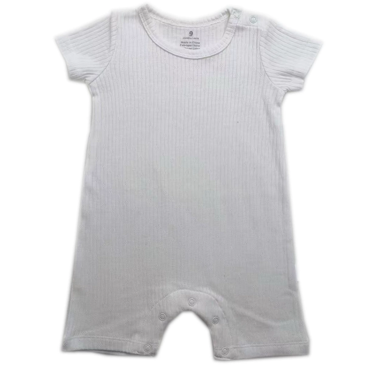 Foreign trade short crawl [double-sided cotton] baby animal floral floral shoulder open button one-piece short-sleeved crawl suit for men, women and infants