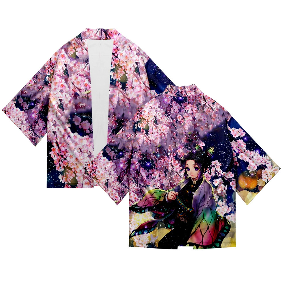 Первые часы аниме Ghost Destroy Digital Printing Covered Cloak Cloak Kimono Weaving