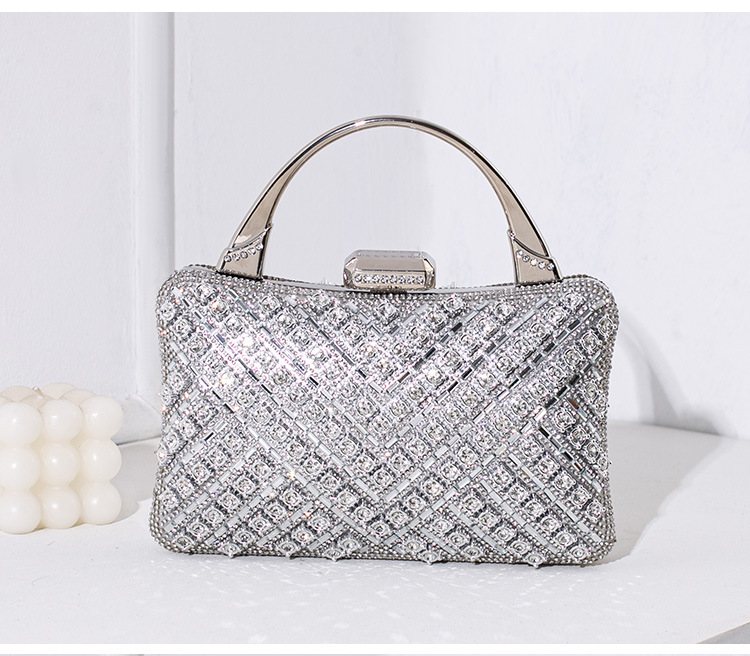 Elegant Style Nylon Color Block Square Evening Bags