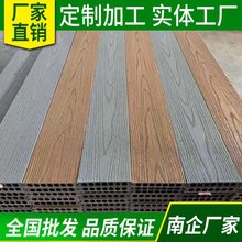 现货圆孔木塑地板户外楼梯板防腐防霉塑木材料深压纹仿木纹生态木