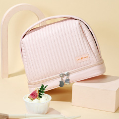 New cake cosmetic bag PU large capacity dry and wet separation waterproof storage bag portable cosmetics storage bag