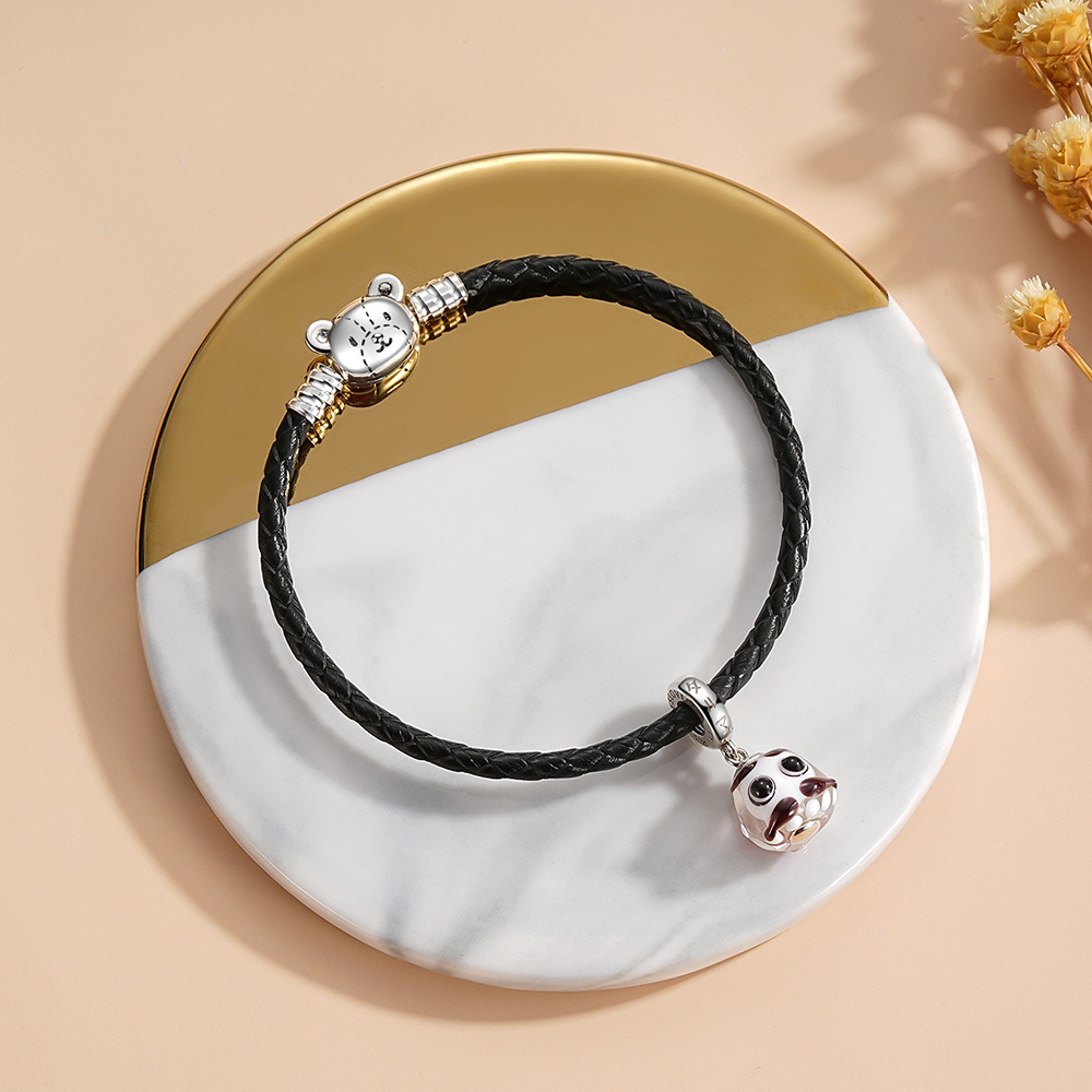 Pulsera de plata 925 con diseño de gato KT de Panjiapeng, estilo coreano, accesorios de joyería con diseño de oso vietnamita para mujer