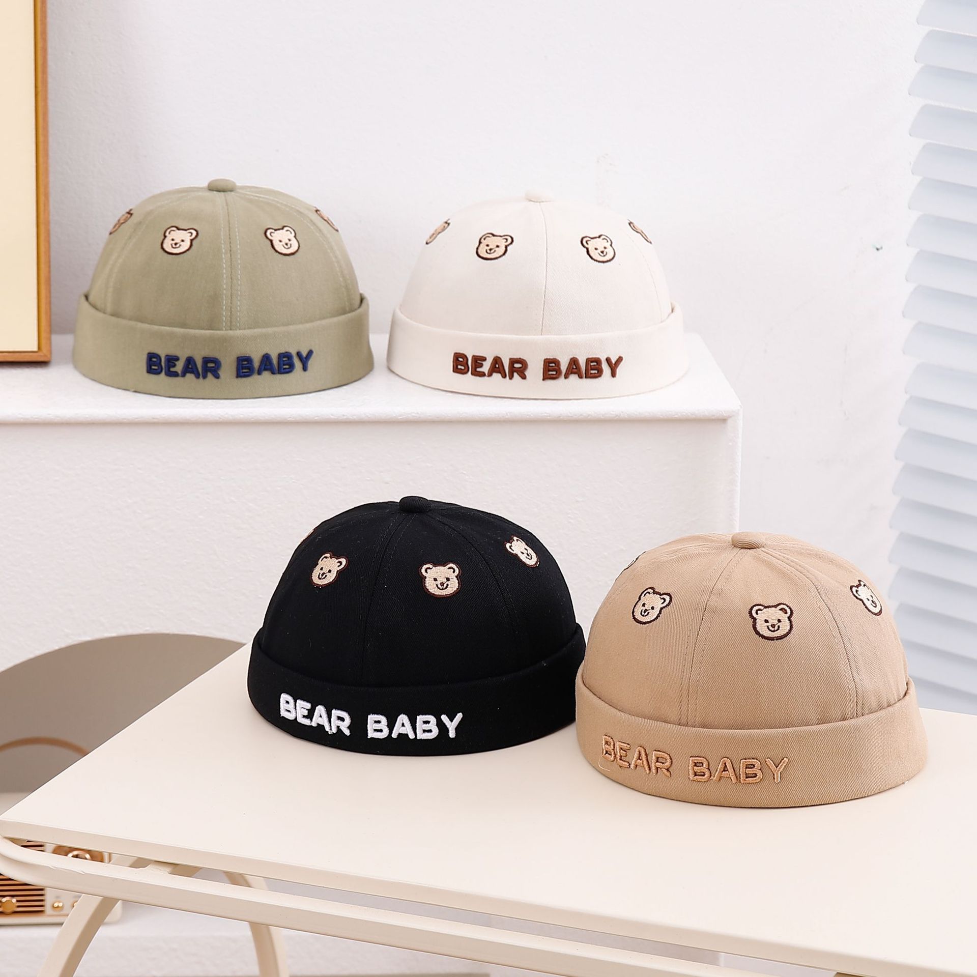 Baby terrateniente sombrero primavera y otoño nuevo bebé lindo super lindo gorro de piel de melón para niños y niñas gorro de primavera de cabello