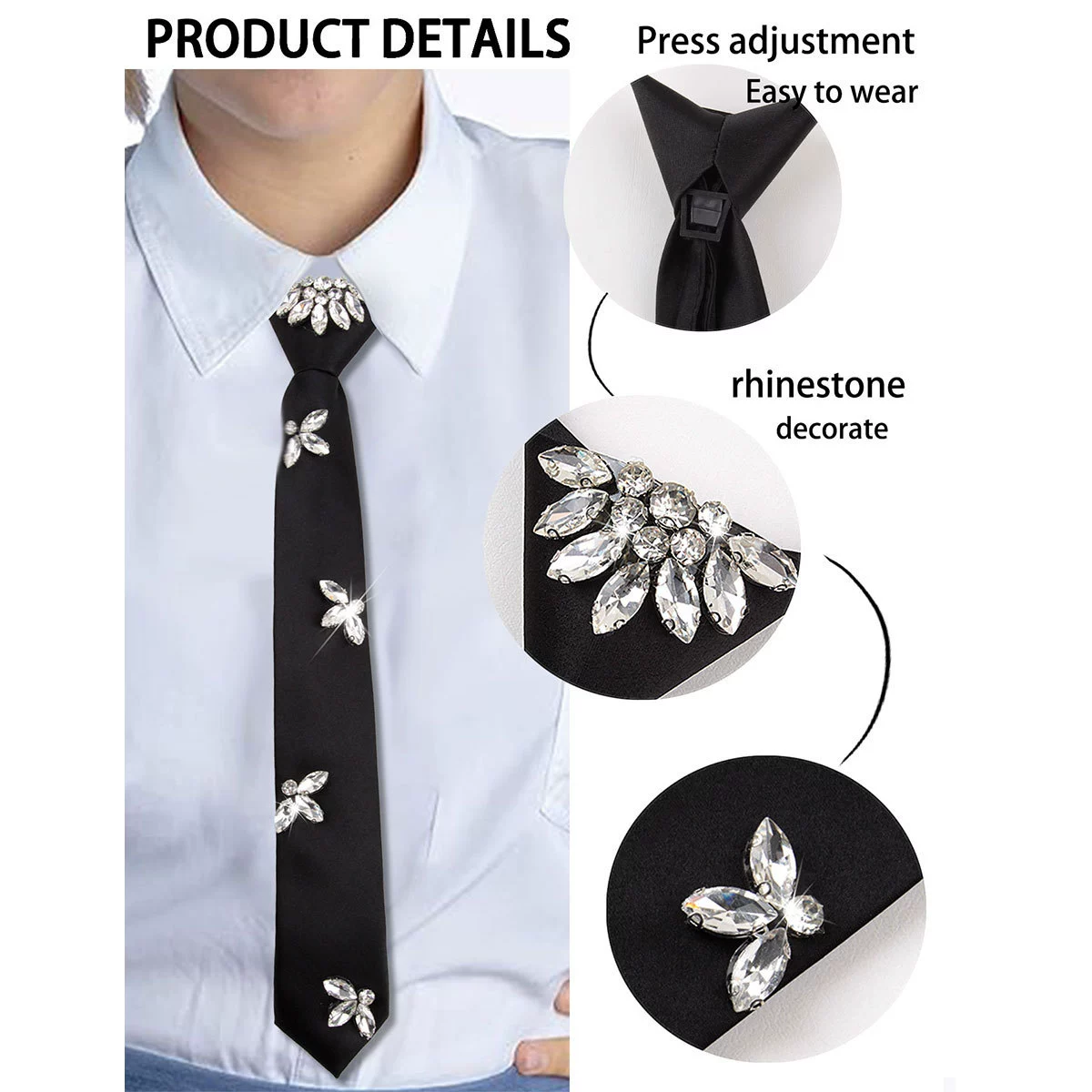 Adjustable fashionable tie, shirt, suit, accessory