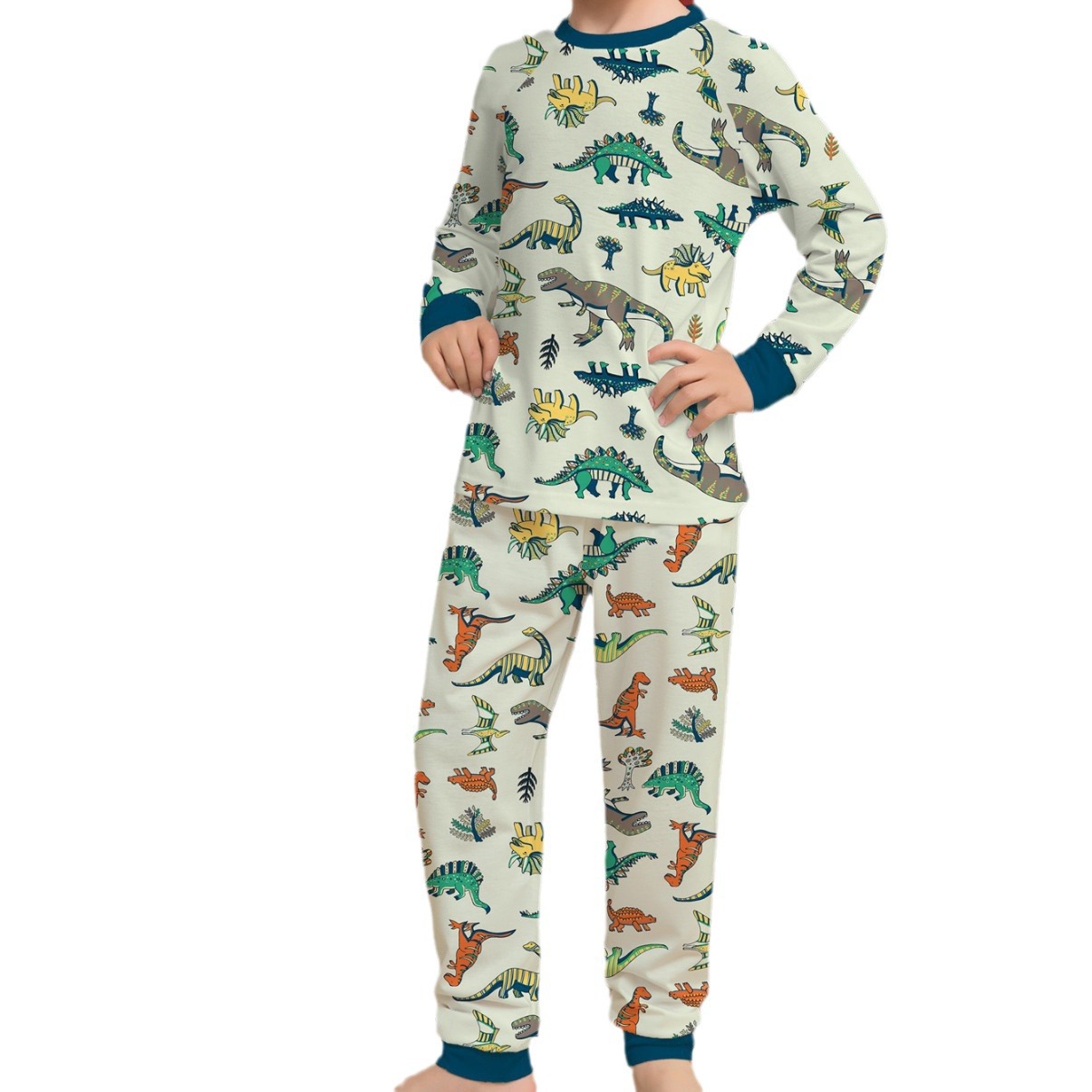Christmas Animal Dinosaur Christmas family dress printed homewear pajamas set_viptrois.com