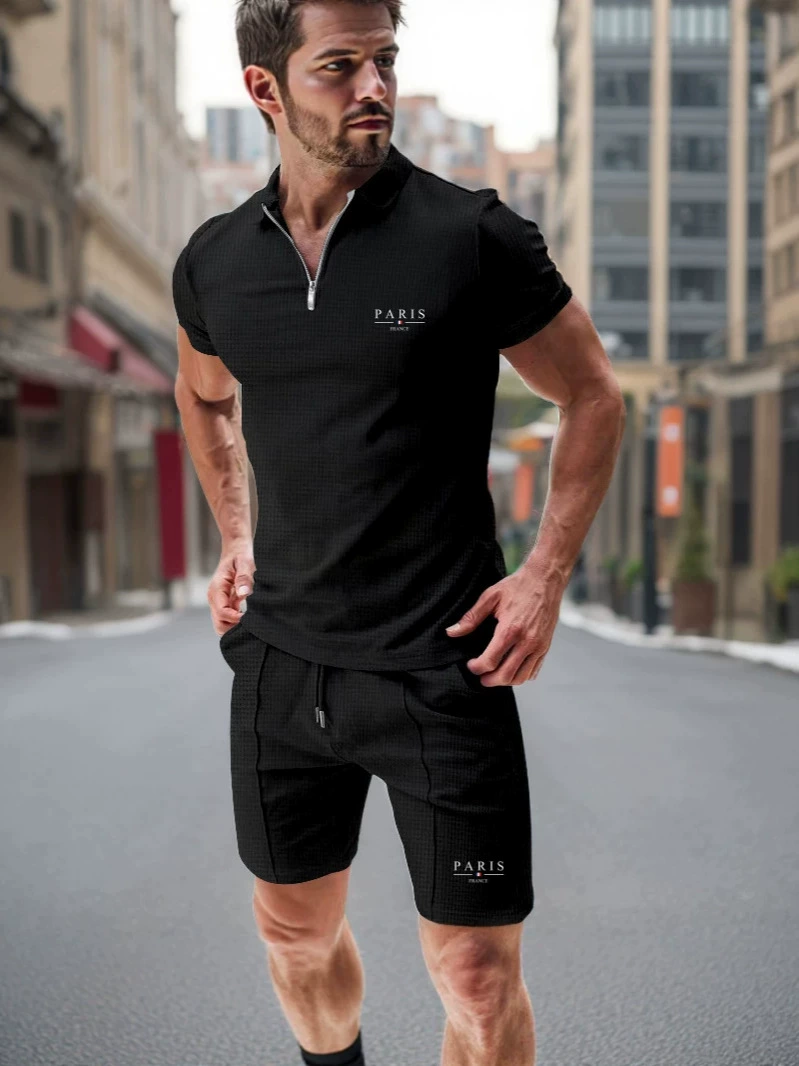 Shorts, trousers, summer set, T-shirt for leisure, European style, with short sleeve, oversize