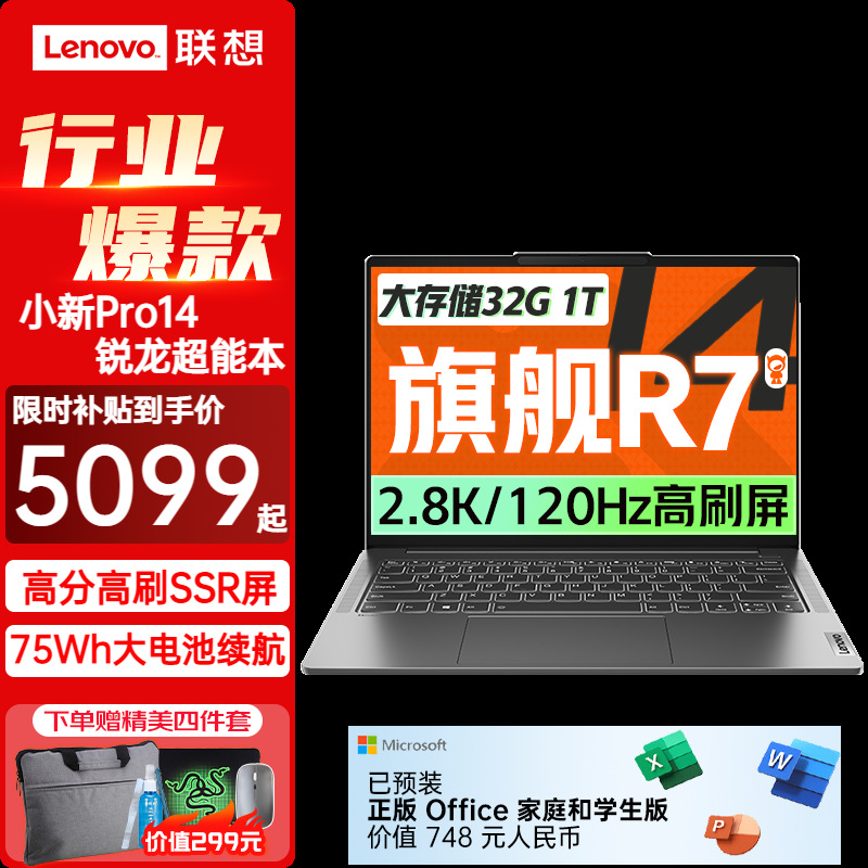 Suitable for small new Pro14 2023 Ruilong R7 super-energy high-performance design editing video notebook