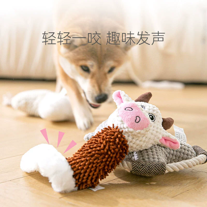 Котенок коренные зубы хлопковая веревка звуковая плюшевая игрушка устойчивая к укусам дрессировка маленькая и средняя собака компаньон игрушка для кошек