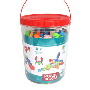 Kindergarten Large Block Building Block Assembly Toys Large Particle Storage Barrel Nostalgic Three-dimensional Building Block Assembly Toys