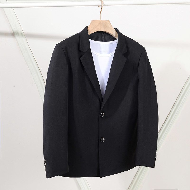 Men's Korean-Style Slim-Fit Velvet Suit Jacket Casual Autumn and Winter Thickened Stand-Collar Top Trendy