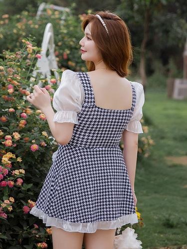 Women's Plus Size Obnoxious Angelic Style Sexy Turtleneck Pattern One-piece Dressing Room Hiding Abdomen Conservative Hot Spring Student