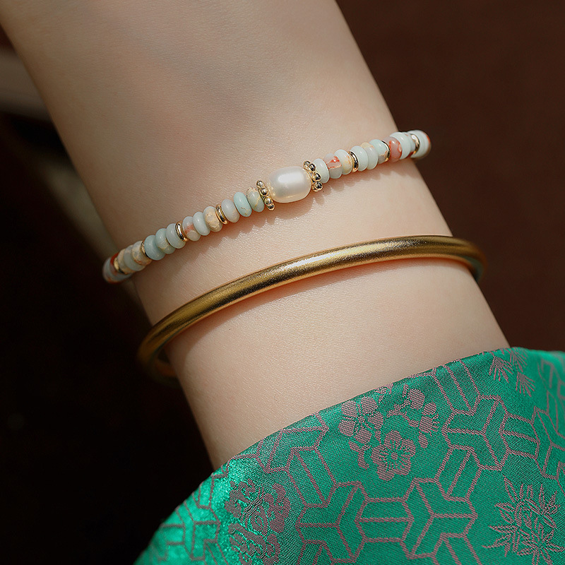 Shoushan Stone 담수 진주 팔찌