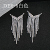 Fashionable zirconium with tassels, earrings, suitable for import, European style, diamond encrusted