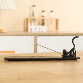 跨境陶瓷小猫咪香薰炉饰品摆件创意萌猫家用室内创意香插香座香托