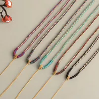 Новый тибетский ошейник ручной плетеной веревки подвеска веревки Тханка ручная хлопковая нить национальный ветер нефритовый кулон аксессуары diy