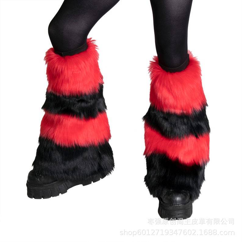 College warm leg cover plush fur JK calf socks Lolita pile socks knee pads a generation of hair