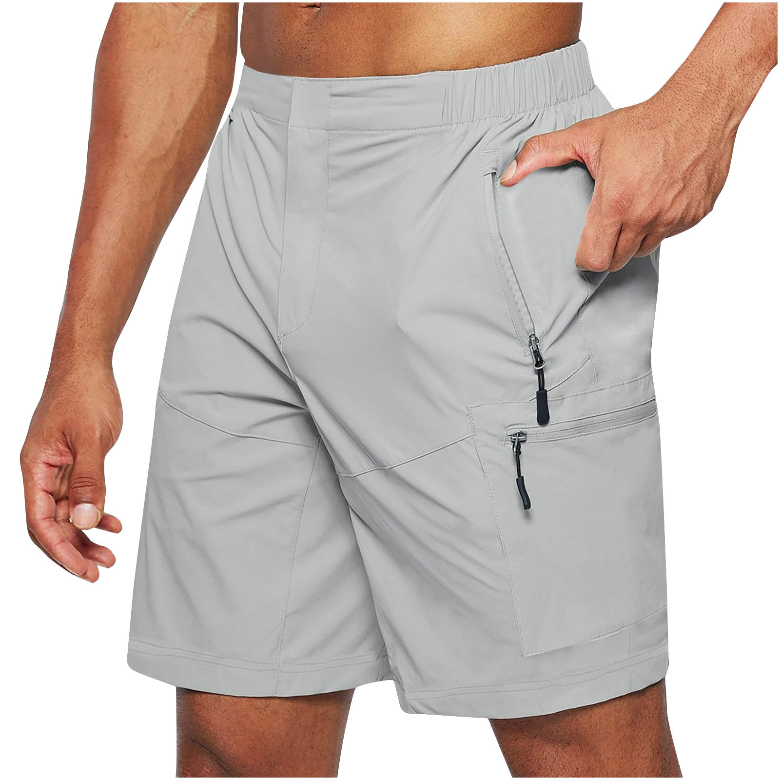 Amazon 2023 pantalones cortos de carga para hombre Amazon Plus size Nuevos pantalones cortos con cremallera multibolsillos para teléfono móvil pantalones cortos para hombres
