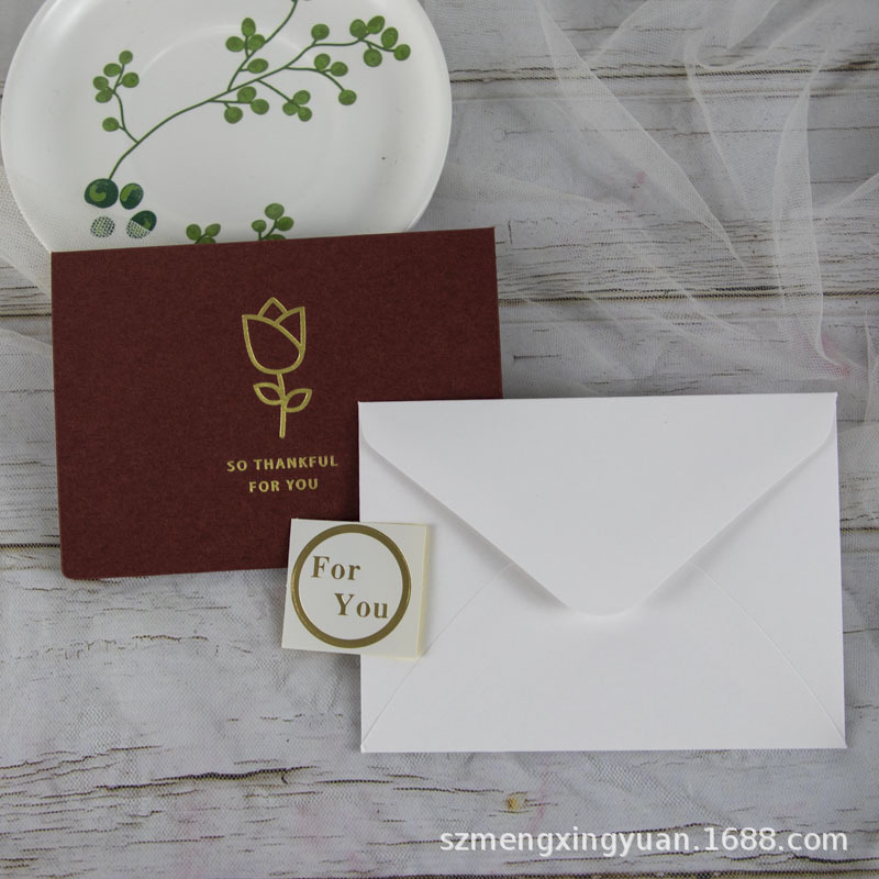 Moda simple original dorado negocio Tarjeta de felicitación del día de San Valentín Tarjeta de bendición tarjeta de cumpleaños de DIY tarjeta de agradecimiento