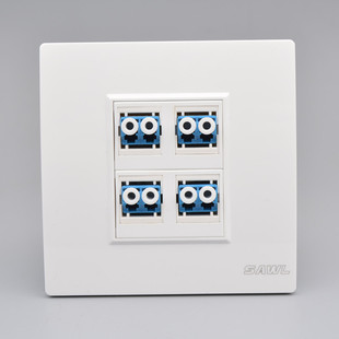 Four-port LC optical fiber panel 86-type 4-bit optical drill including lc flange coupler broadband computer network socket