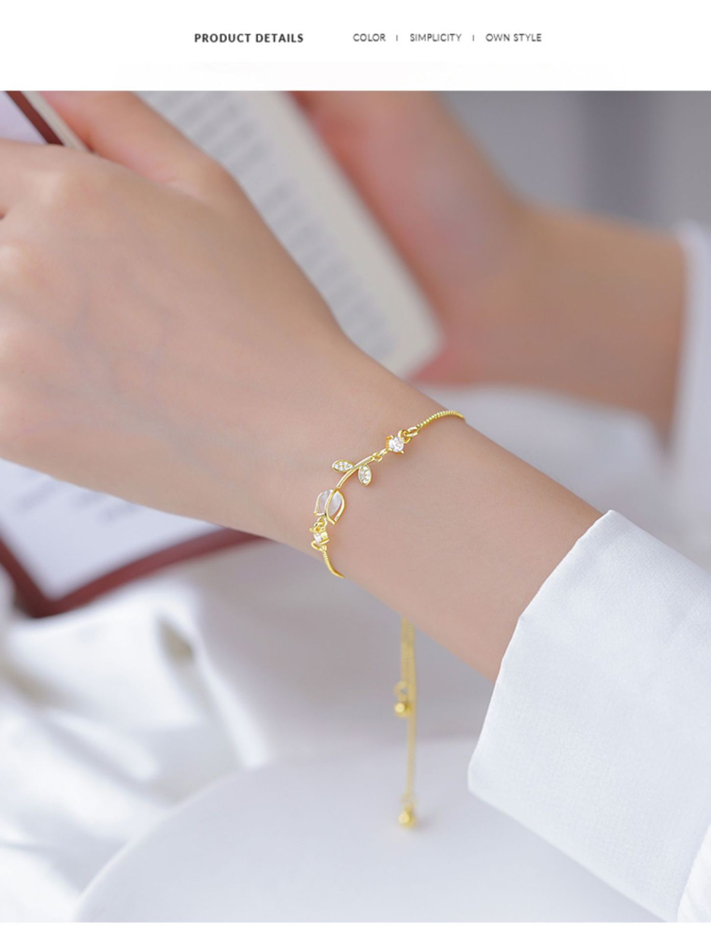 Wholesale Jewelry Fairy Style Flower Copper Cat's Eye Stone Plating Inlay Bracelets display picture 1