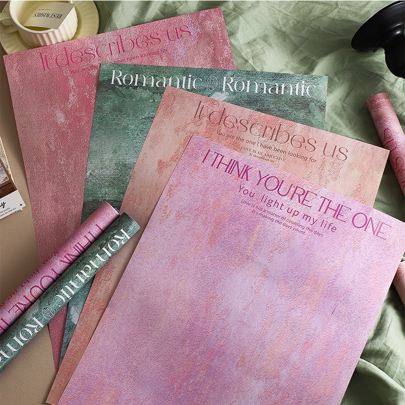 Papel de envoltura de textura Brahma material de ramo de flores papel de envoltura de flores retrógrado pintura al óleo material de florista de papel de arte