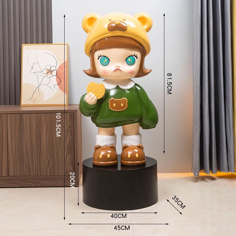 バブルビスケットスイートガール小さな画家漫画ジャスミンインターネット有名人ホームリビングルームテレビキャビネット床置き大型装飾品