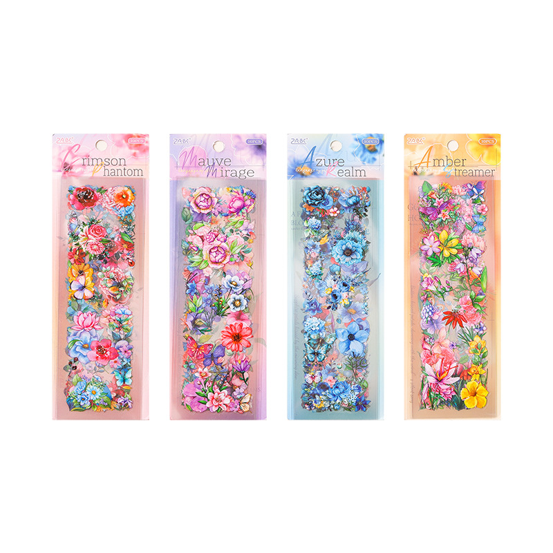 Streamer Flower Language Series Pegatina de cuenta manual de pet impermeable transparente Diary Material de decoración Pegatina de papelería