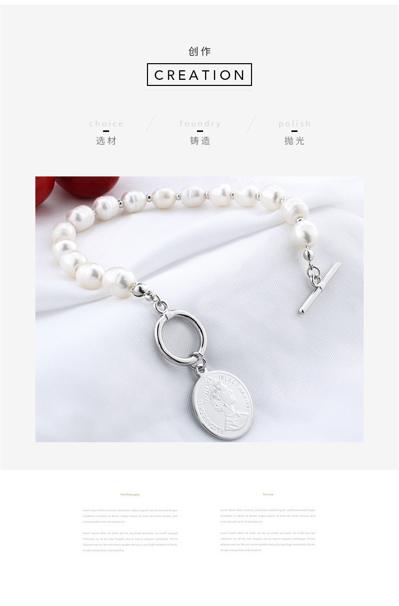 跨境小众时尚复古高级感简约珍珠手链网红直播手饰淡水珍珠手链