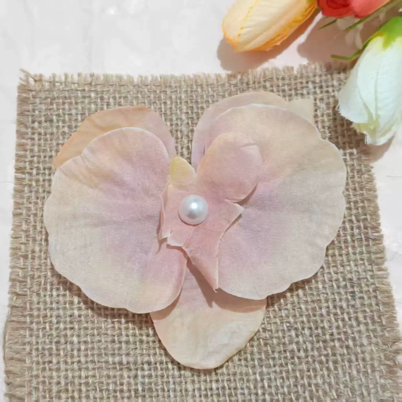 Hairgrip floral clips, princess French-style phalaenopsis & plumeria, multi-size duckbill & pins