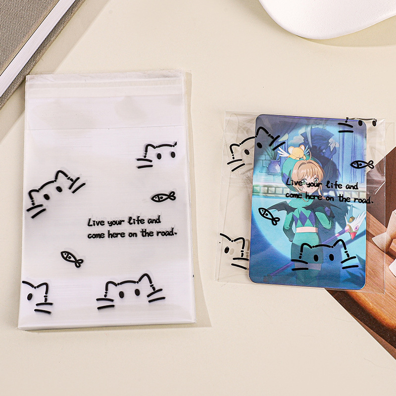 고양이 물고기 스타일 블랙 B [팩당 50매] 8*10+3