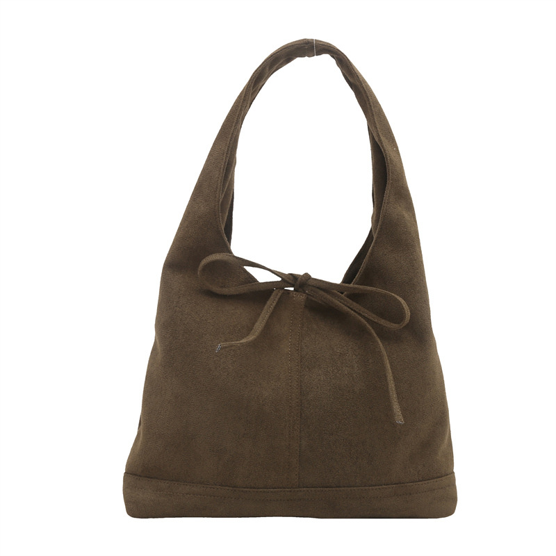 Lazos de nicho coreano estilo de moda ocio retro gamuza viaje de hombro único arco axilar bolsa de moda