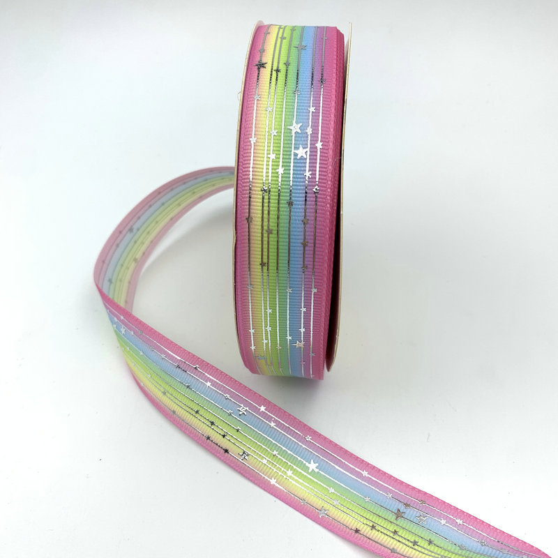 Gradiente estrella de hilo caliente plata bar soporte dorado cinta hecha a mano DIY transferencia térmica impresión colorida cinta de impresión embalaje