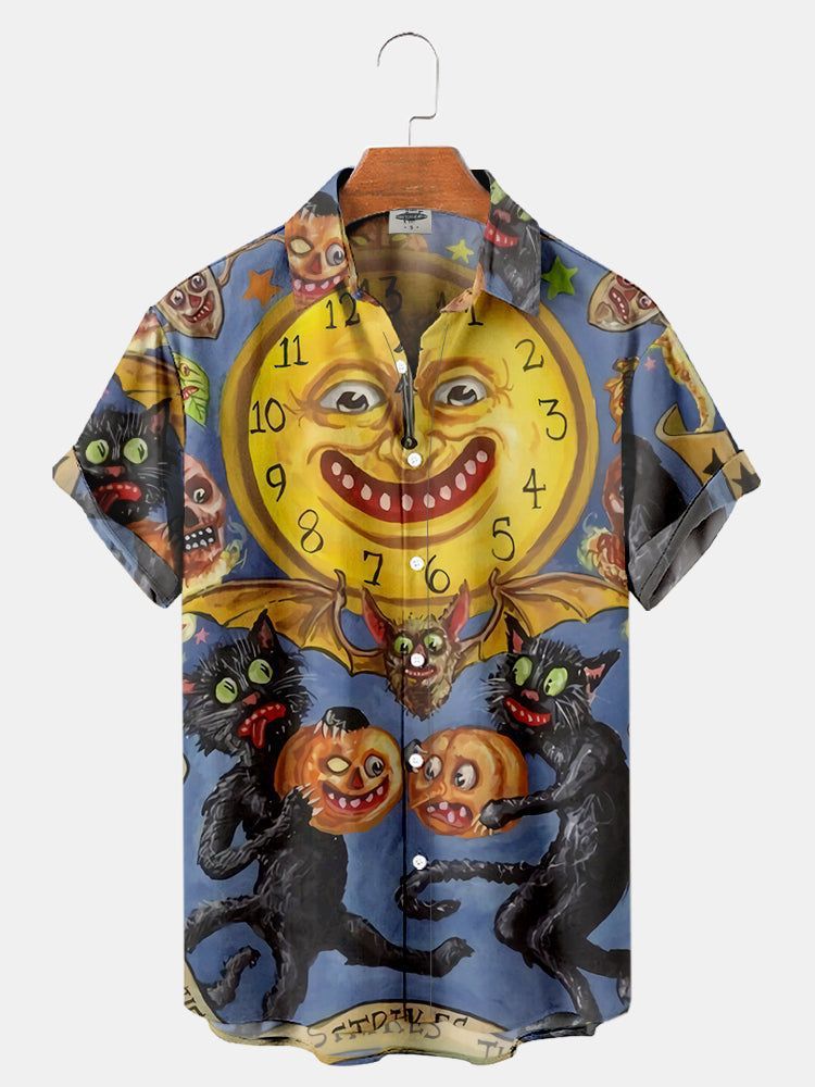 Serie Camisas estampadas Fabricantes de Halloween para hombres Hawaii Halloween Source Station Camisas digitales para hombres transfronterizos 3D