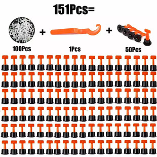 Cross-border 151PCs ceramic tile leveler T-shaped height adjustment leveler cross floor tile positioning tool